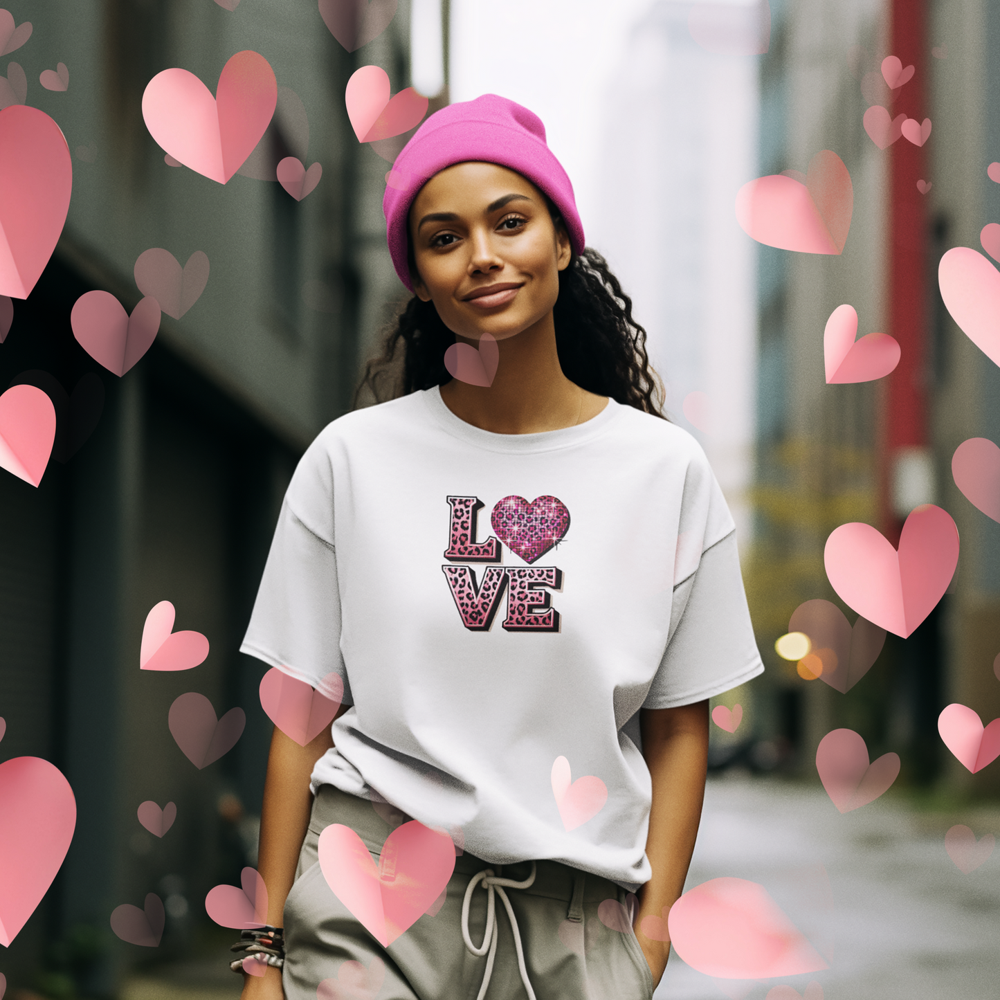 Coquette Glitter Valentine Heart Tee