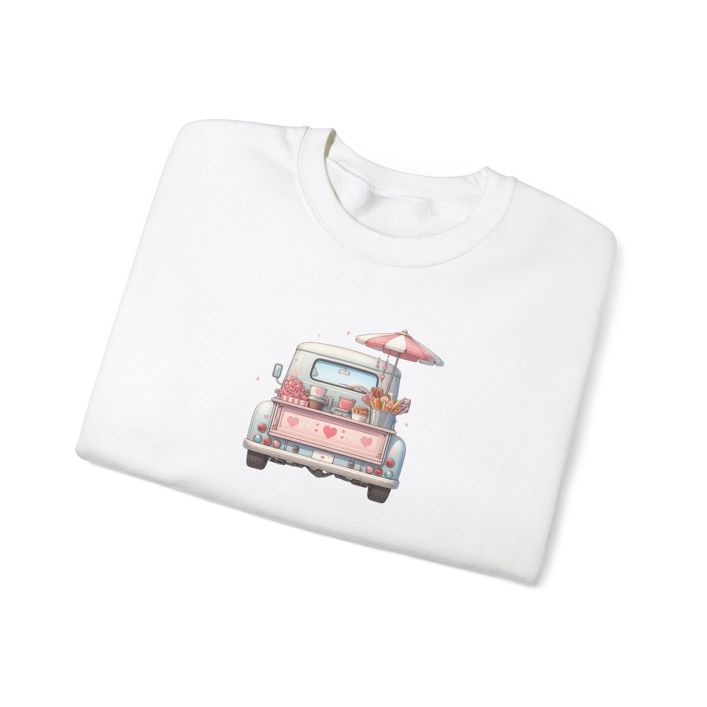 Valentine's Day Vintage Food Truck with Umbrella